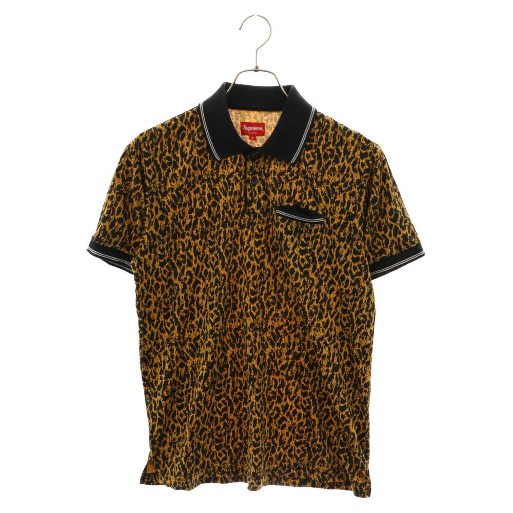 SUPREME(シュプリーム) サイズ:S 13SS Leopard Polo レオパード切り替え 半袖ポロシャツ レオパード【中古】【程度B】【カラーマルチカラー】【オンライン限定商品】