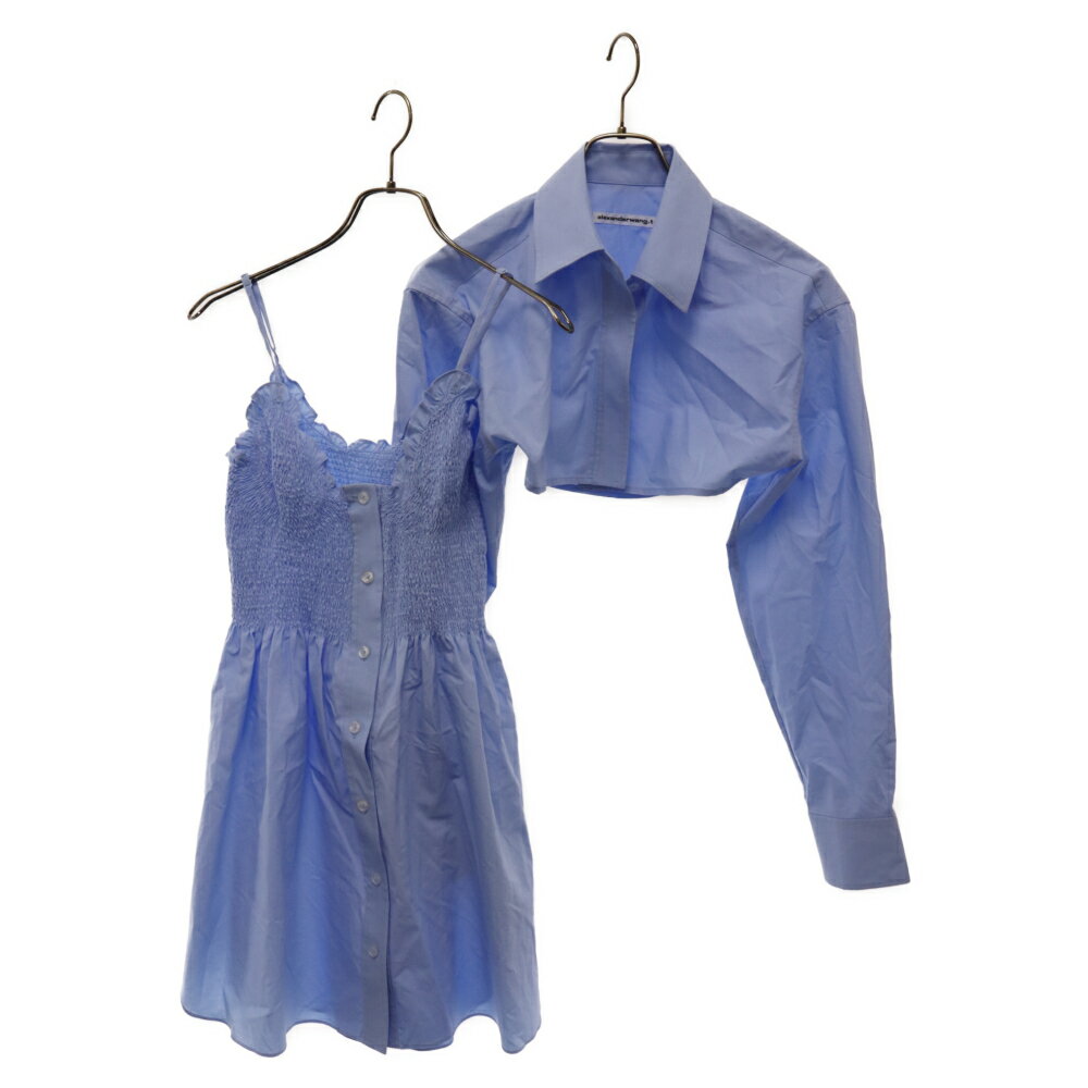 ALEXANDER WANG(アレキサンダーワン) サイズ:XS Layered Design Cotton Dress レイヤードデザインコットンドレス ブルー 4WC2246263【中古】【程度A】【カラーブルー】【オンライン限定商品】