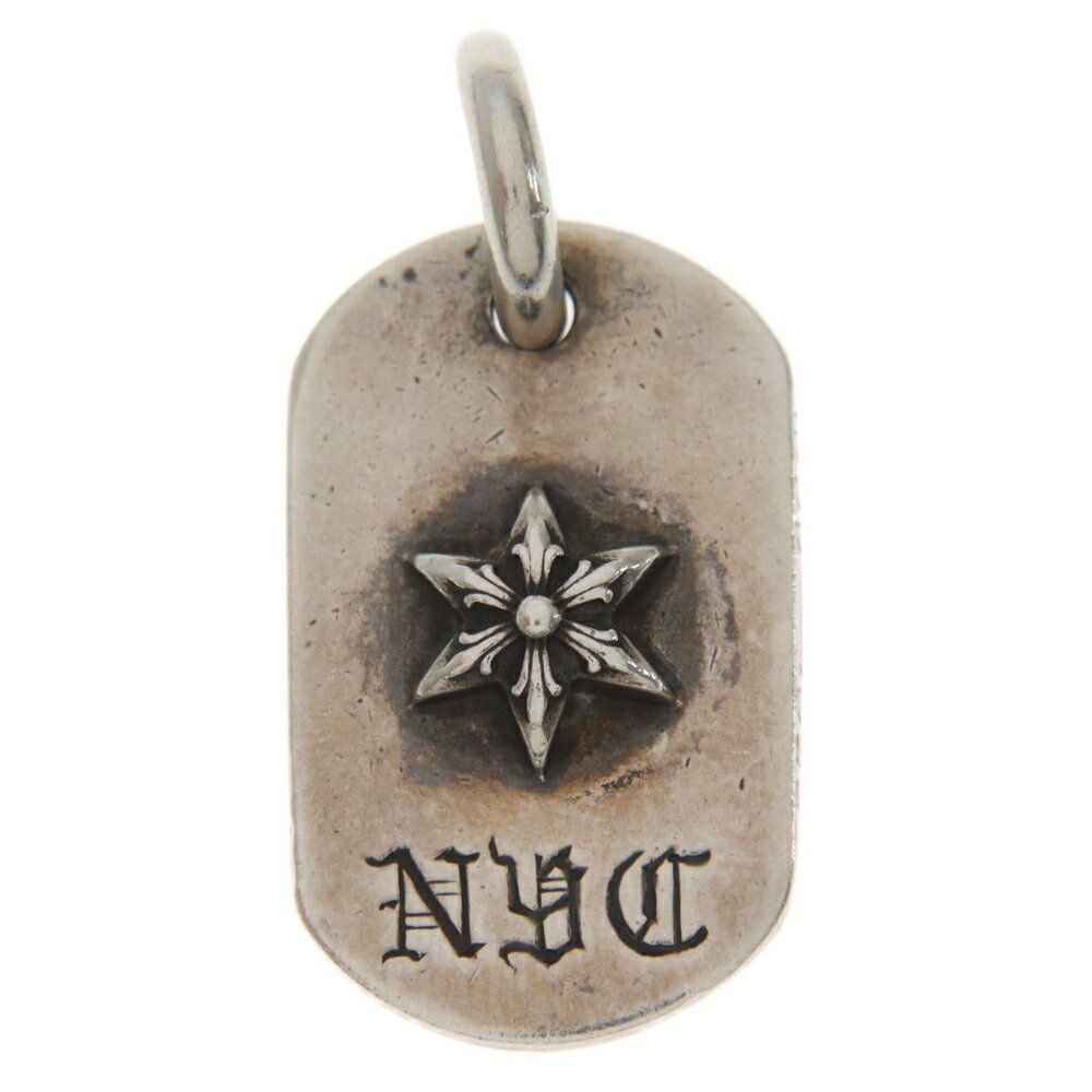 CHROME HEARTS(クロムハーツ) RAISED STAR DOGTAG レイズドスタードッグタグ NYC限定シルバーネックレストップ シルバー【中古】【程度B】【カラーシルバー】【取扱店舗OneStyle原宿店】