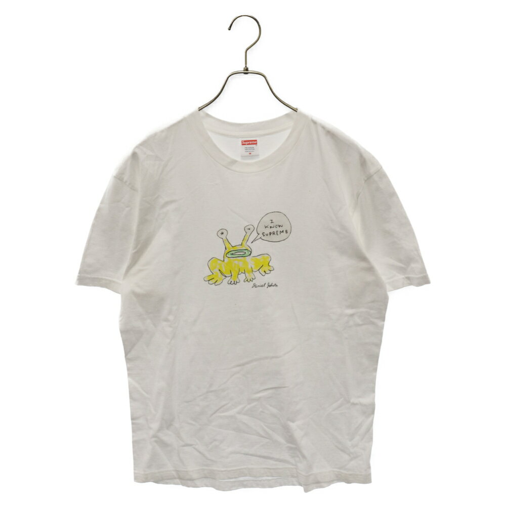 SUPREME(シュプリーム) サイズ:M 20SS Daniel Johnston Frog Tee ダニエルジョンストン フロッグプリント半袖Tシャツ カットソー ホワイト【中古】【程度B】【カラーホワイト】【取扱店舗BRING渋谷ANNEX店】