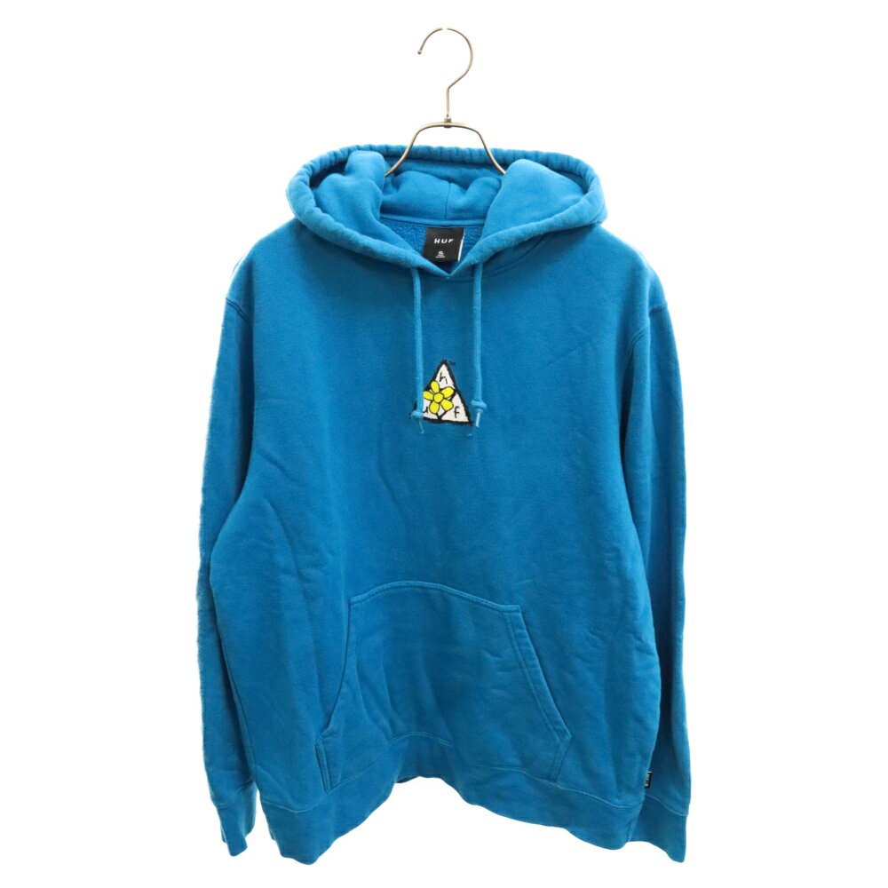 HUF(ハフ) サイズ:XL Pushing Daisies TT Pullover Hoodie プリント プルオーバー スウェット パーカー ブルー【中古】【程度B】【カラーブルー】【取扱店舗BRING THRIFT CLOSET】