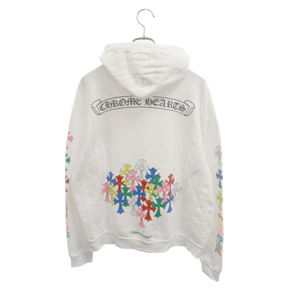 CHROME HEARTS(クロムハーツ) サイズ:M MLTCOL CEM CRS HD PLVR マルチカラーセメタリークロスプリントパーカー ホワイト M【中古】【程度B】【カラーホワイト】【取扱店舗OneStyle新宿店】