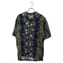 PARADISE FOUND(パラダイスファウンド) ハワイ製 ココナッツ 総柄 半袖アロハシャツ ネイビー【中古】【程度B】【カラーネイビー】【オンライン限定...