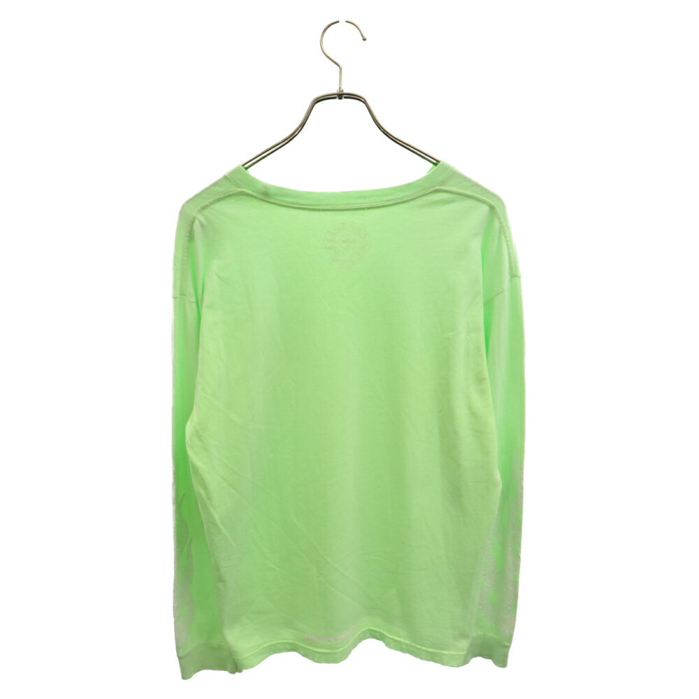 CHROME HEARTS(クロムハーツ) サイズ:L Flame Sleeve L/S Tee アームロゴ ロングスリーブ長袖Tシャツ ライム【中古】【程度B】【カラーグリーン】【取扱店舗BRING京都河原町店】