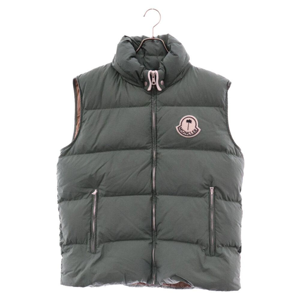 MONCLER モンクレール サイズ:3 Palm Angels Genius ジーニアス ジップアップ キルティングジャケット グリーン I209L1A00013 M3377【中古】【程度B】【カラーグリーン】【オンライン限定商品】