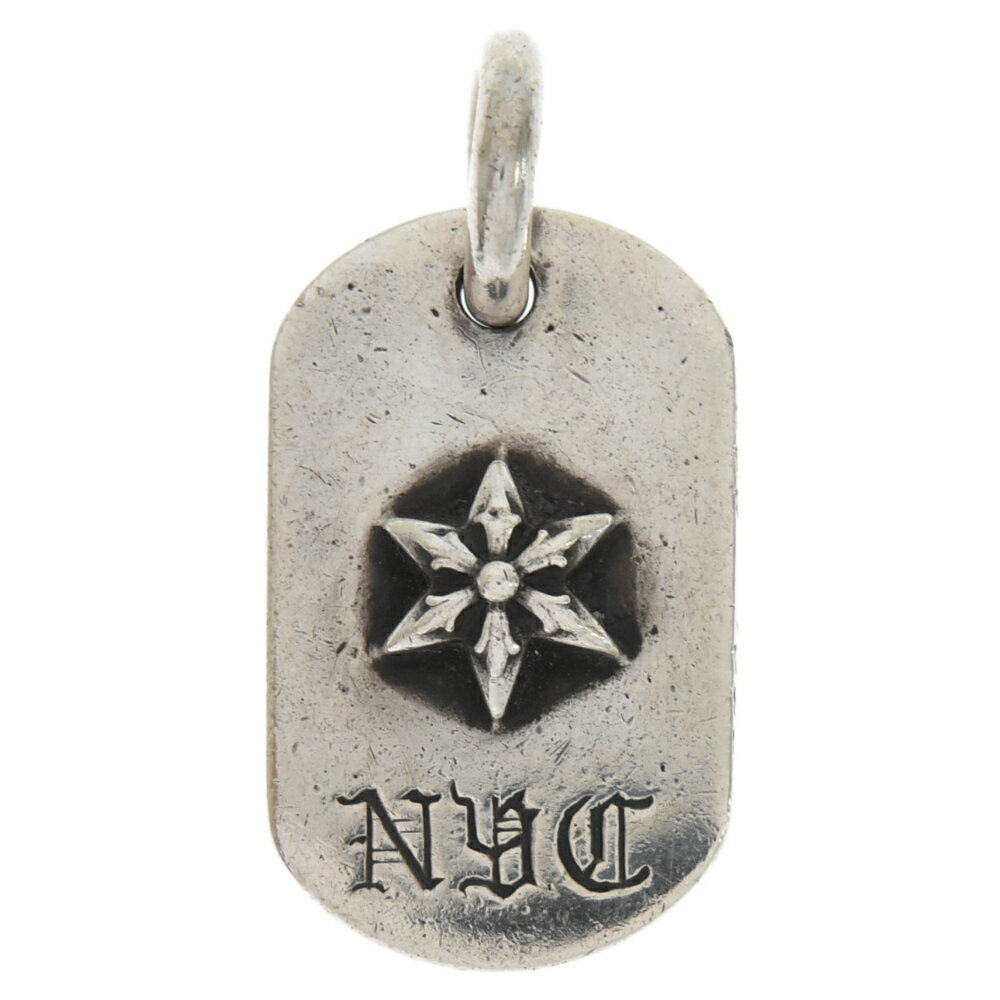 CHROME HEARTS(クロムハーツ) RAISED STAR DOGTAG レイズドスタードッグタグ NYC限定シルバーネックレストップ シルバー【中古】【程度B】【カラーシルバー】【取扱店舗渋谷】