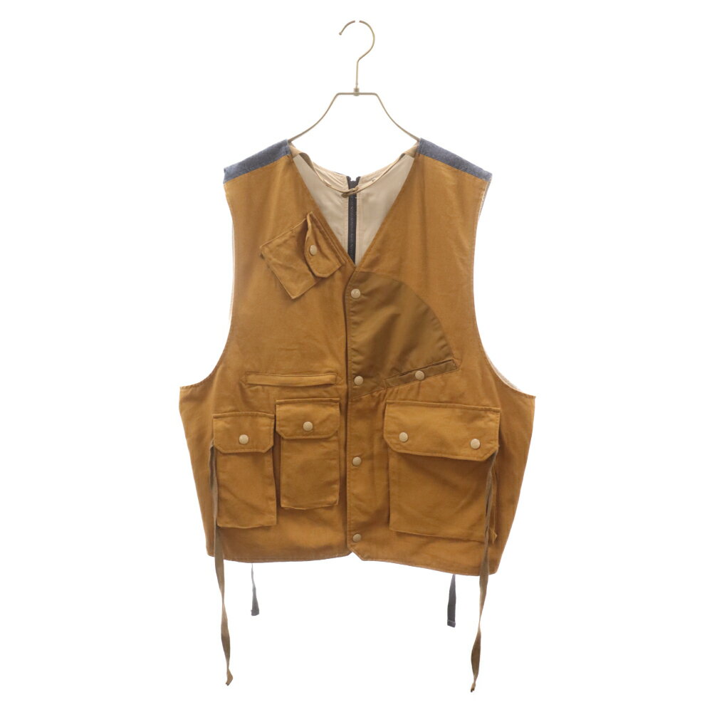 Engineered Garments(エンジニアド ガーメンツ) サイズ:XL × BEAMS PLUS Double Front Vest × ビームスプラス ダブルフロント デニム ジレ ベスト インディゴ/ブラウン 38-06-0057-334【中古】【程度B】【カラーブルー】【取扱店舗原宿】