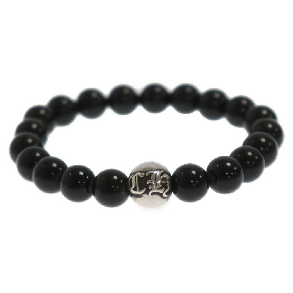 CHROME HEARTS(クロムハーツ) サイズ:10MM 10mm BEAD CHロゴボール 10mmビーズブレスレット ブラック/シルバー【中古】【程度B】【カラーブラック】【取扱店舗BRINGアメリカ村店】