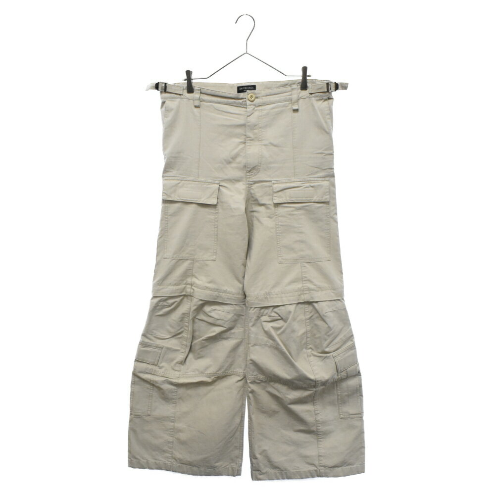 BALENCIAGA(バレンシアガ) サイズ:L FLARED CARGO PANTS フレアカーゴロングパンツ ベージュ 768810 TKP27【中古】【程度B】【カラーベージュ】【取扱店舗BRING心斎橋店】