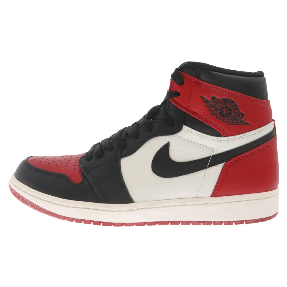 NIKE(ナイキ) サイズ:27.5cm AIR JORDAN 1 RETRO HIGH OG BRED TOE エアジョーダン1 ブレッドトゥ ハイカットスニーカー レッド/ブラック US9.5/27.5cm 555088-610【中古】【程度B】【カラーレッド】【取扱店舗BRING KICKS】