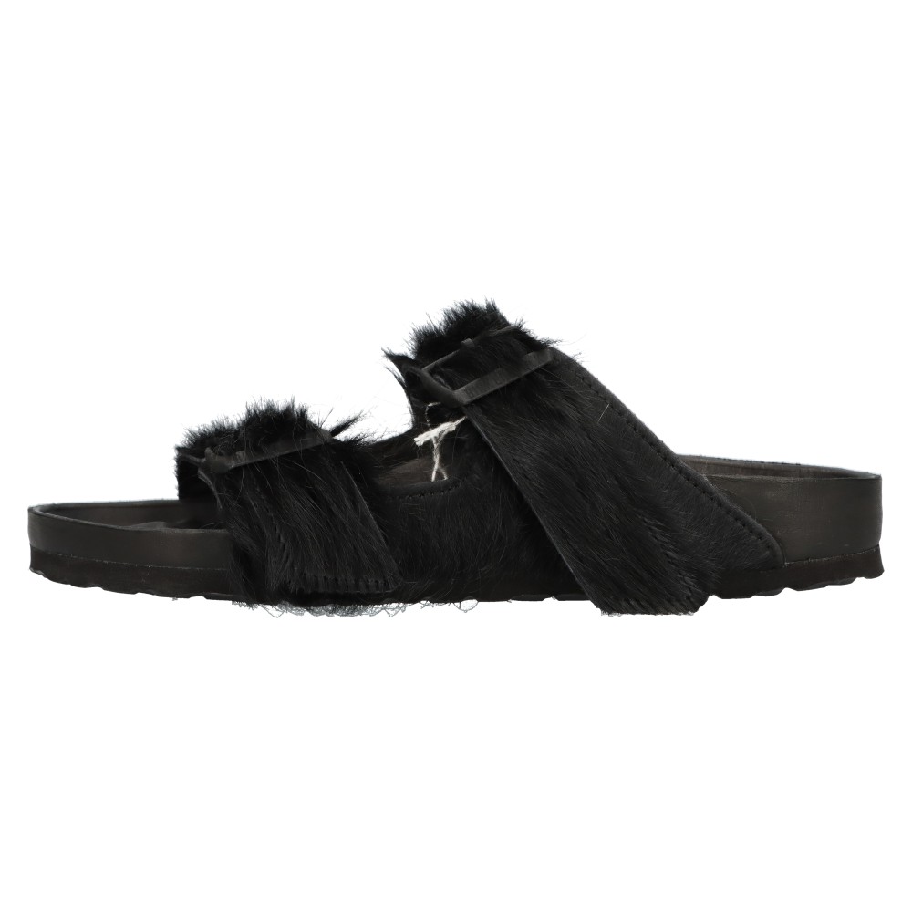 Rick Owens(リックオウエンス) サイズ:41 ×BIRKENSTOCK Arizona EXTRO ビルケンシュトック アリゾナ エクストロ ハラコ サンダル ブラック【新古品/中古】【程度S】【カラーブラック】【取扱店舗BRING渋谷ANNEX店】