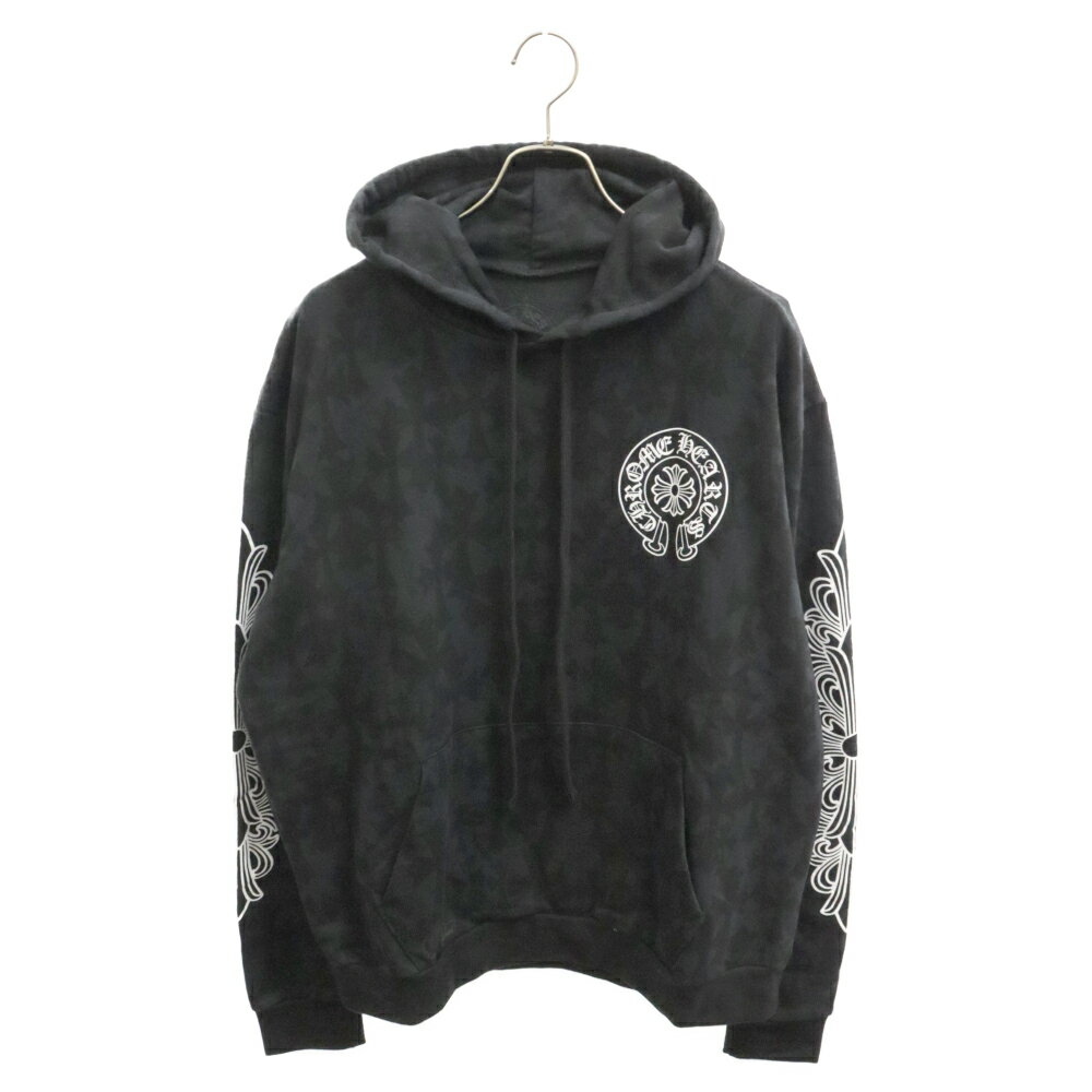 CHROME HEARTS(クロムハーツ) サイズ:M SWTSHRT PLVR セメタリークロス総柄プルオーバーパーカー ブラック【新古品/中古】【程度S】【カラーブラック】【取扱店舗OneStyle名古屋パルコ店】