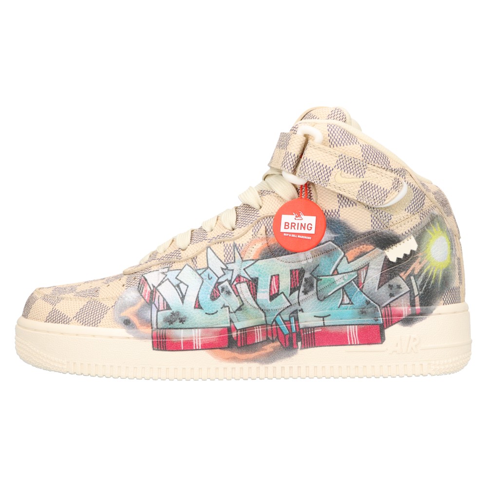 LOUIS VUITTON(ルイヴィトン) サイズ:US6.5/24.5cm ×NIKE AIR FORCE 1 MID BY Virgil Abloh Sail & Multi Color DAMIER 1A9VDX ナイキ エアジョーダン1 ヴァージルアブロー ダミエ ミッドカットスニーカー【新古品/中古】【程度S】【カラーマルチカラー】【取扱店舗原宿】