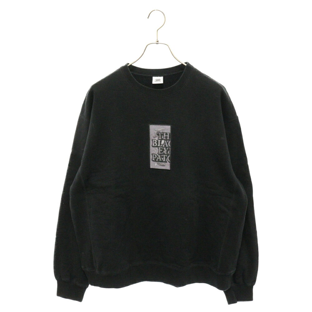 THE BLACK EYE PATCH(ブラックアイパッチ) サイズ:L Handle With Care Pigment Dyed Crew Sweat ピグメントダイクルーネックスウェット フロントロゴワッペン付きトレーナー ブラック【中古】【程度B】【カラーブラック】【取扱店舗原宿】