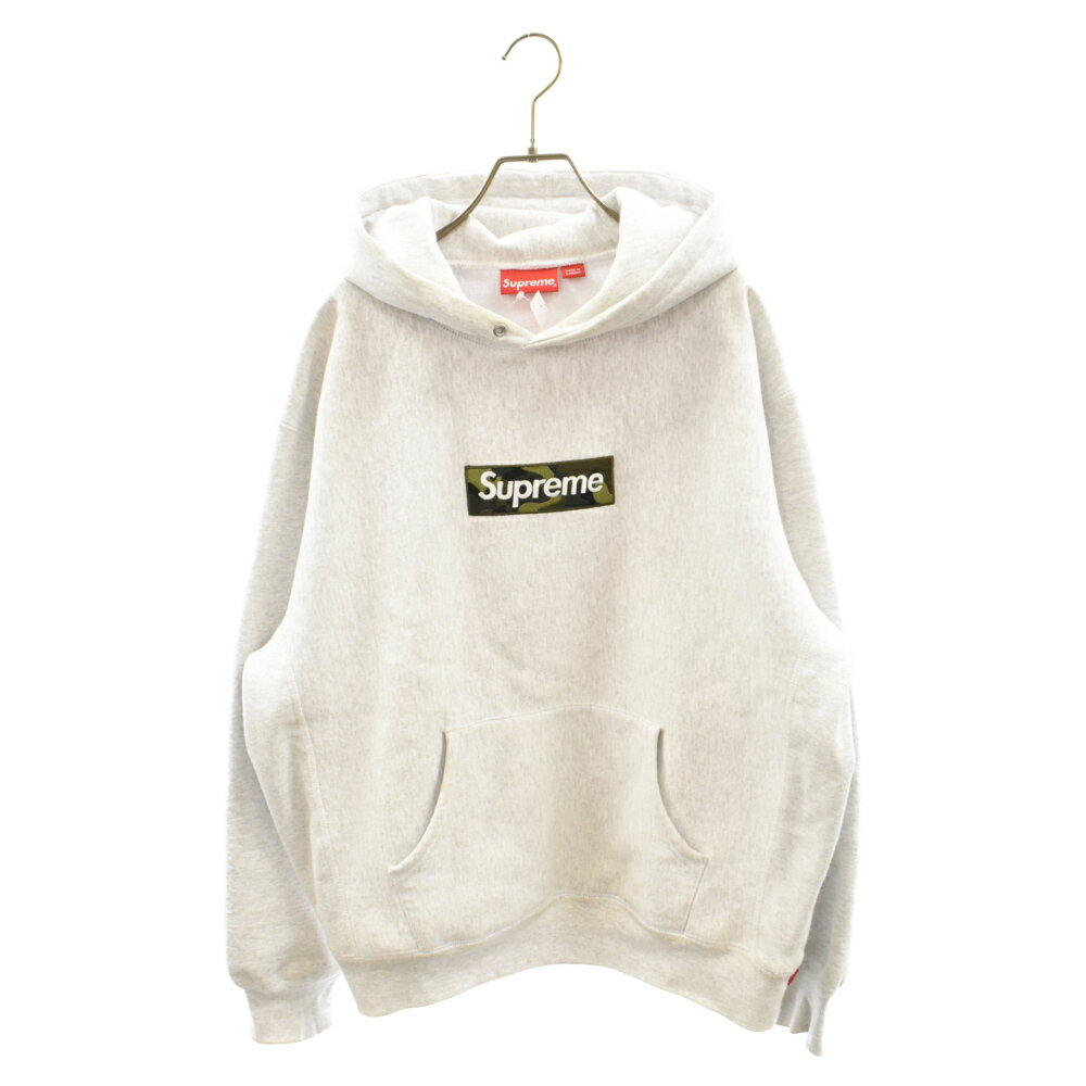 SUPREME(シュプリーム) サイズ:M 23AW Box Logo Hooded Sweatshirt Ash grey camo ボックスロゴ プルオーバーパーカー フーディー グレー【中古】【程度B】【カラーグレー】【取扱店舗渋谷】