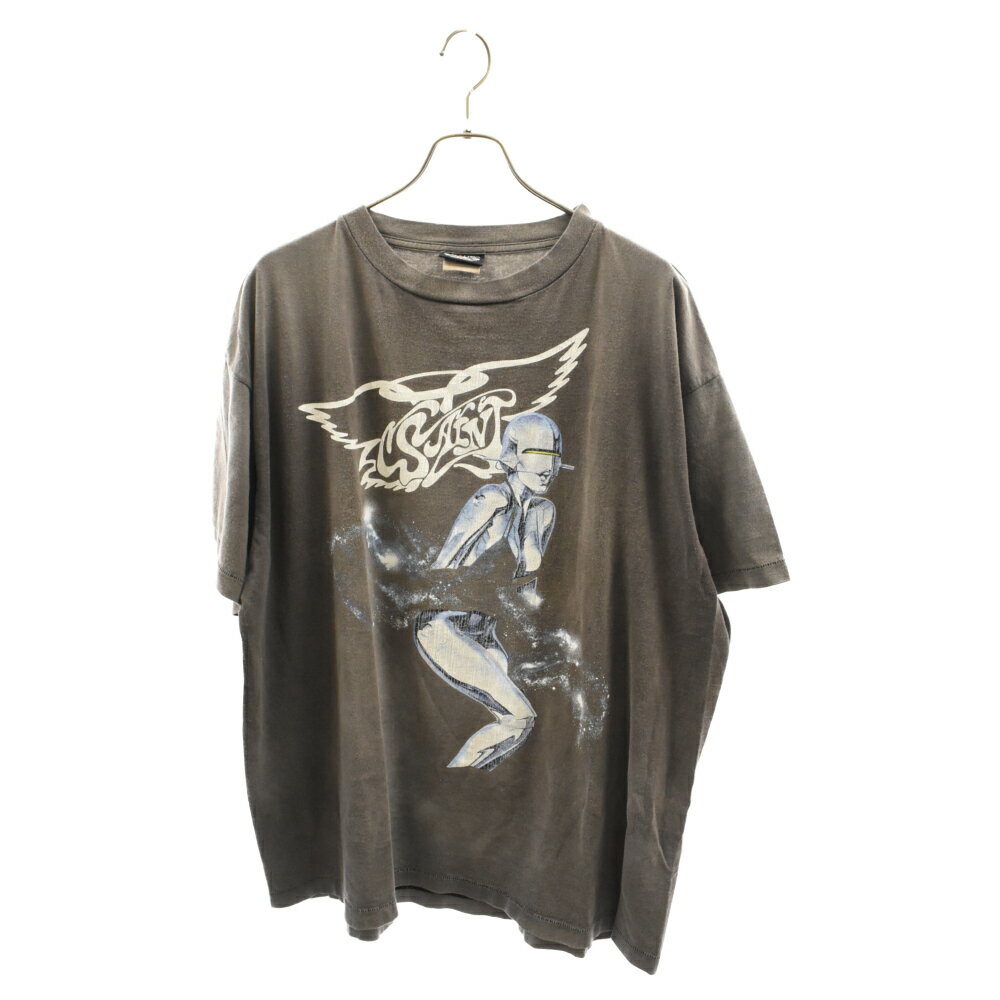 SAINT MICHAEL(セントマイケル) サイズ:XXL 22SS×HAJIME SORAYAMA SS TEE SORAYAMA SM-S22-0000-073 空山基 セクシーロボットプリント半袖Tシャツ グレー【中古】【程度A】【カラーグレー】【取扱店舗原宿】