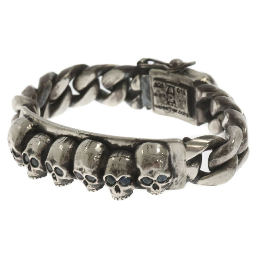 SofferAri(ソファーアリ) DONT FUCK AROUND BRACELET with Sapphire Eyes スカルモチーフ ドント ファック アラウンド 925 ブレスレット サファイア シルバー【中古】【程度B】【カラーシルバー】【取扱店舗OneStyle原宿店】