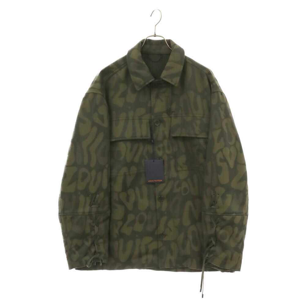 LOUIS VUITTON(ルイヴィトン) サイズ:46 23SS LV レース ウール オーバーシャツ 総柄 ミリタリー シャツジャケット RM231M S70 HOB02E カーキ【新古品/中古】【程度S】【カラーグリーン】【取扱店舗BRING札幌店】のサムネイル