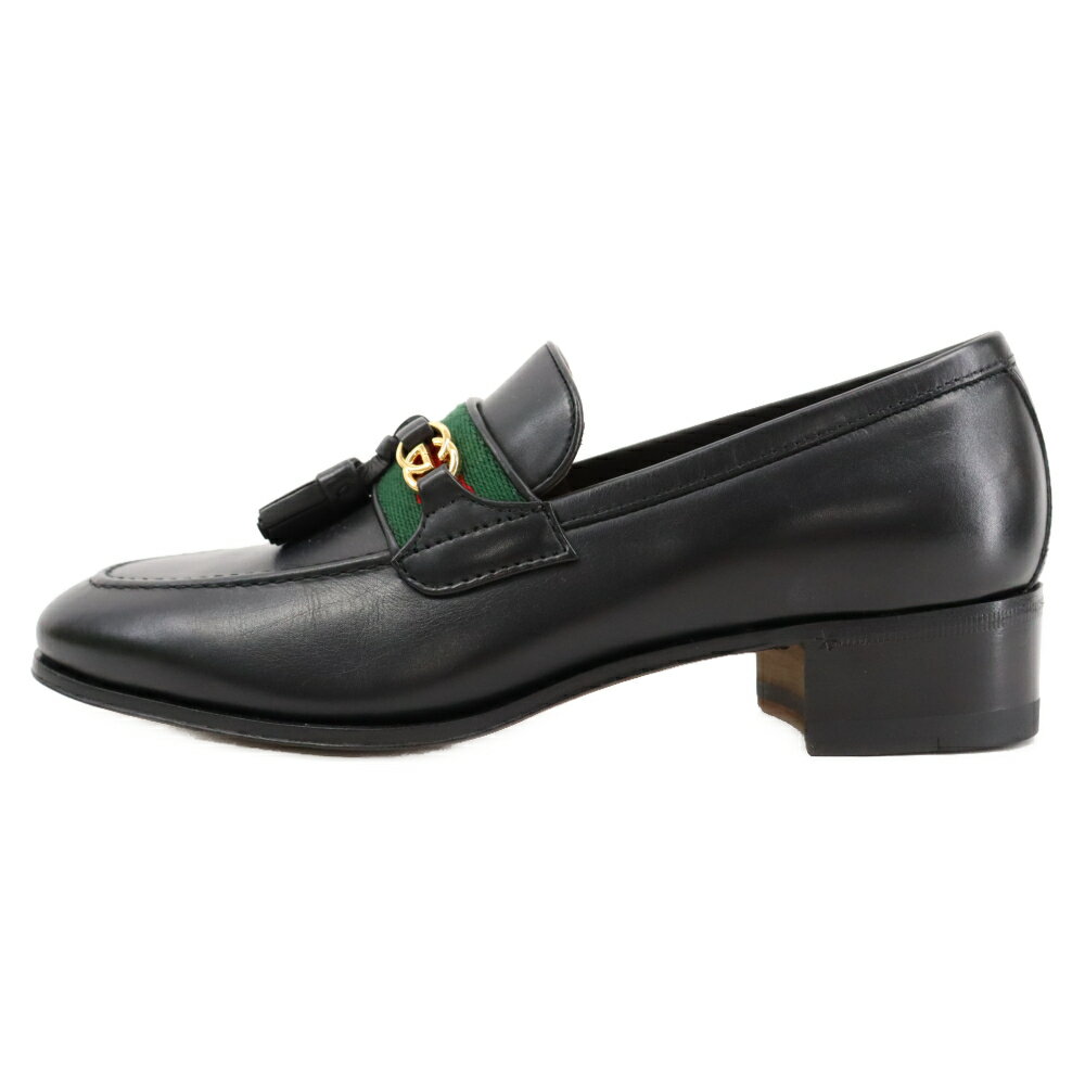 GUCCI(グッチ) サイズ:34ハーフ インターロッキングG レザー ローファー シューズ レディース ブラック 624316【新古品/中古】【程度S】【カラーブラック】【取扱店舗BRING京都河原町店】のサムネイル