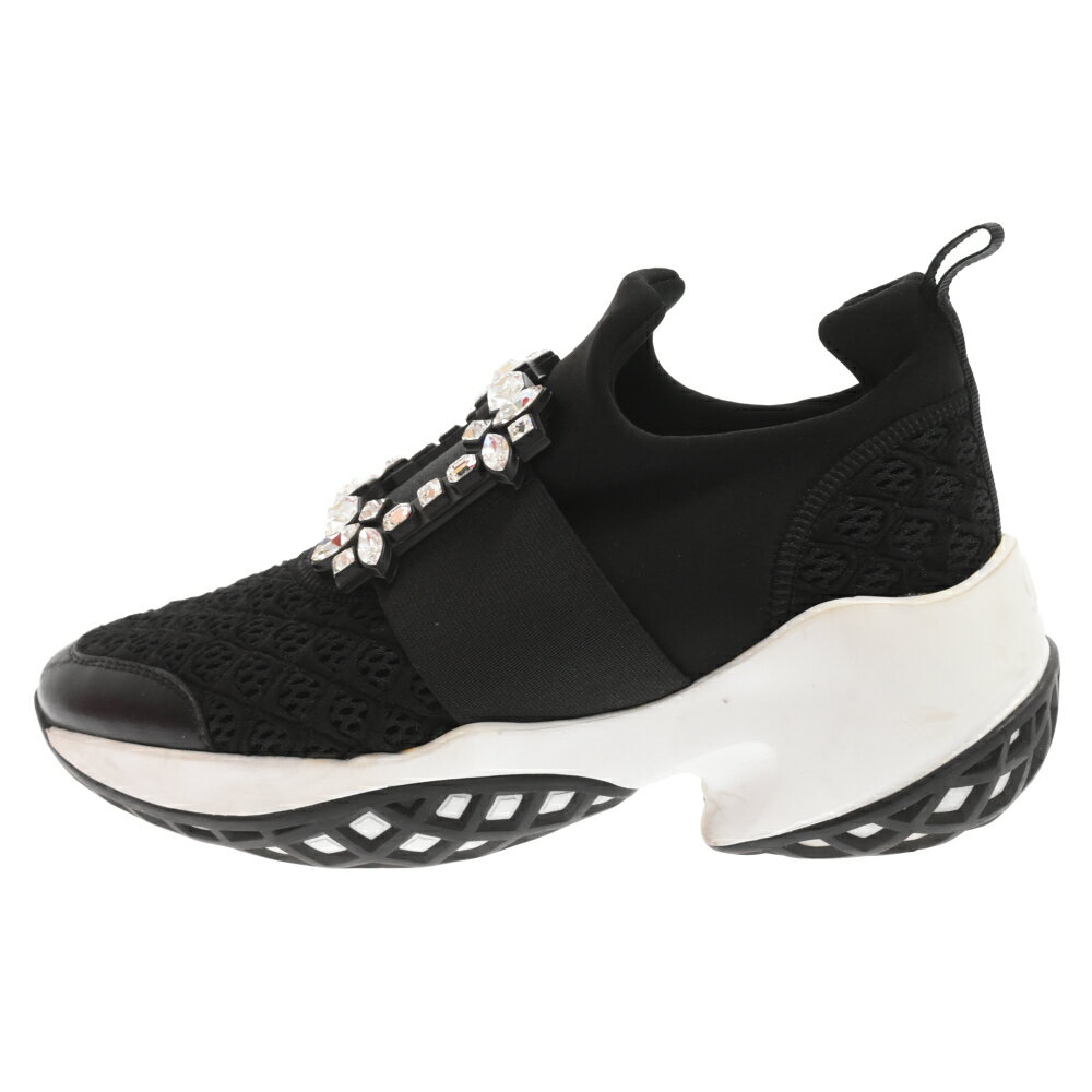 Roger Vivier(ロジェヴィヴィエ) サイズ:36 VIV RUN ヴィヴラン クリスタルバックル ストラスバックル スニーカー シューズ ブラック RVW50624180 KOT B999 レディース【中古】【程度B】【カラーブラック】【取扱店舗BRING京都河原町店】のサムネイル