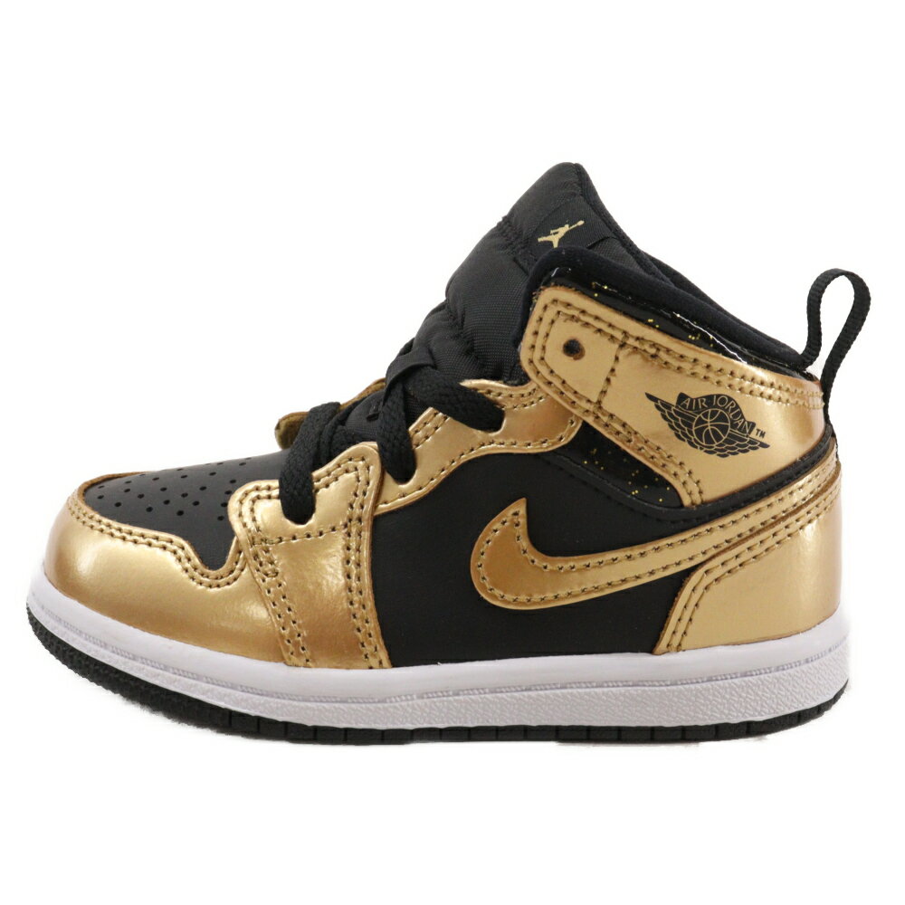 NIKE(ナイキ) サイズ:14.0cm TD Air Jordan 1 Mid Glitter TDエアジョーダン1 ミッド グリッター ミッドカットスニーカー キッズ DR6969-071 ゴールド/ブラック US8C/14.0cm【新古品/中古】【程度S】【カラーゴールド】【オンライン限定商品】