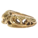 CHROME HEARTS(クロムハーツ) サイズ:9号 22k HALF KT K&T ハーフ ゴールドリング ゴールド 9号【中古】【程度B】【カラーゴール...