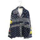 READY MADE(レディメイド) サイズ:2 20AW SLEEPING SHIRTS バンダナ柄 スマイルプリント スリーピングシャツ ヴィンテージコット...
