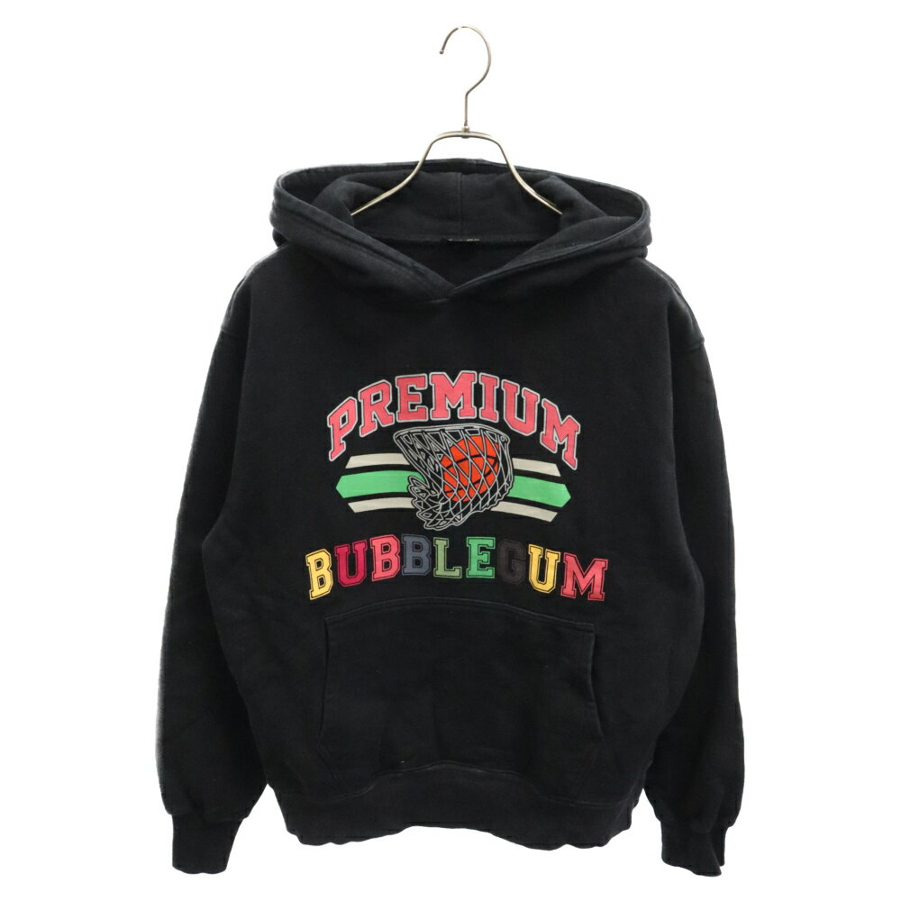 BUBBLEGUM(バブルガム) サイズ:L プリントプルオーバーパーカー ブラック【中古】【程度B】【カラーブラック】【オンライン限定商品】
