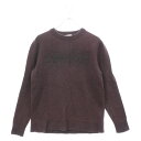 Calvin Klein(カルバンクライン) サイズ:L ロゴ刺繍ウールコットンクルーネックニットセーター バーガンディ【中古】【程度B】【カラーレッド】【オン...