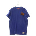 Abercrombie&Fitch(アバクロンビーアンドフィッチ) サイズ:XXL フロント ロゴワッペン コットン クルーネック 半袖Tシャツ カットソー ブルー【中古】【程度B】【カラーブルー】【オンライン限定商品】