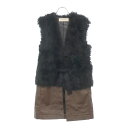 MARNI(マルニ) サイズ:36 WINTER EDITION 2011 ナイロン切替 カシミア混 ラムレザー ボア ベスト ジャケット GLMXK10QUY...