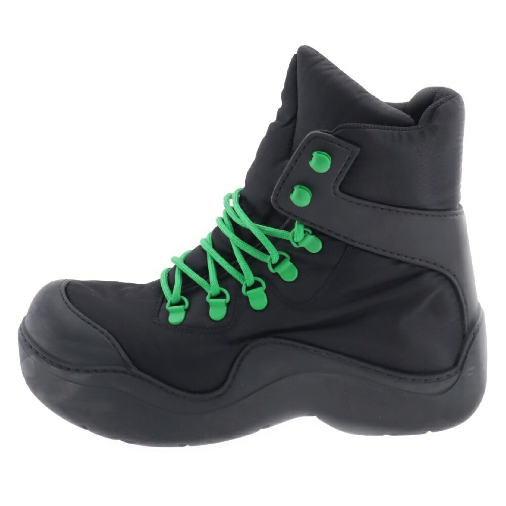 BOTTEGA VENETA(ボッテガヴェネタ) サイズ:39 Puddle Bomber Padded Lace-up Boots パドルボンバー パデッド レースアップブーツ ブラック/グリーン【中古】【程度B】【カラーブラック】【オンライン限定商品】のサムネイル