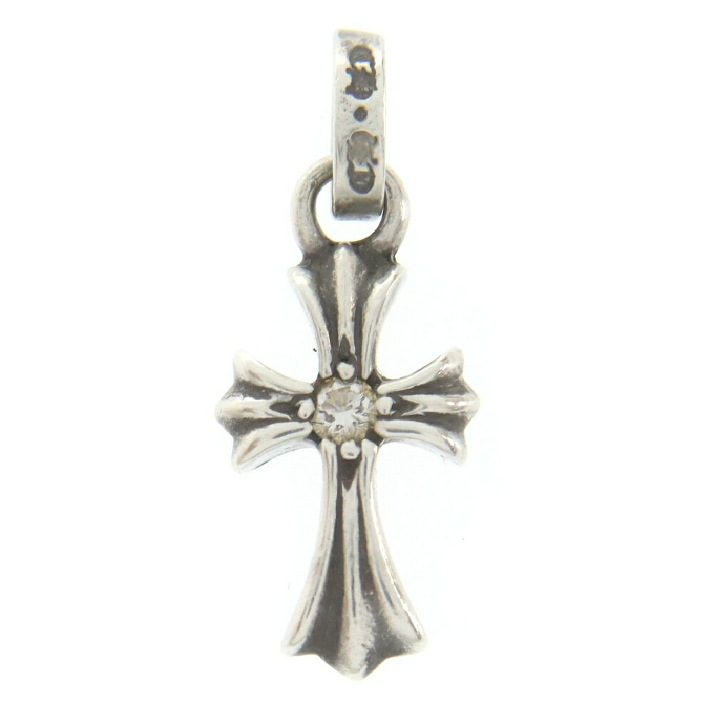 CHROME HEARTS(クロムハーツ) CRS BBYFAT DMND ベイビーファット 両面1ダイヤ チャーム シルバーネックレストップ【中古】【程度B】【カラーシルバー】【取扱店舗名古屋】