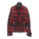 Abercrombie&Fitch(アバクロンビーアンドフィッチ) サイズ:XL KIDS チェック柄 4ポケット スタンドカラー ジャケット ブルゾン レッド...