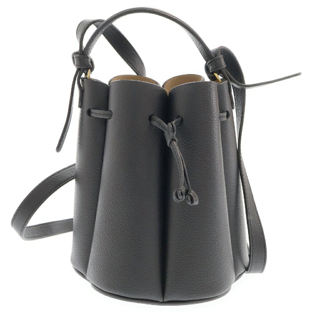 POLENE(ポレーヌ) サイズ:- カヌレバッグ 2WAY ショルダーバッグ ハンドバッグ ブラック【中古】【程度A】【カラーブラック】【取扱店舗BRING京都河原町店】のサムネイル