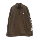 CHROME HEARTS(クロムハーツ) サイズ:L SLO RIDE 1 2 ZIP スローライド刺繍ダガーハーフジップスウェット ブラウン【中古】【程度A...