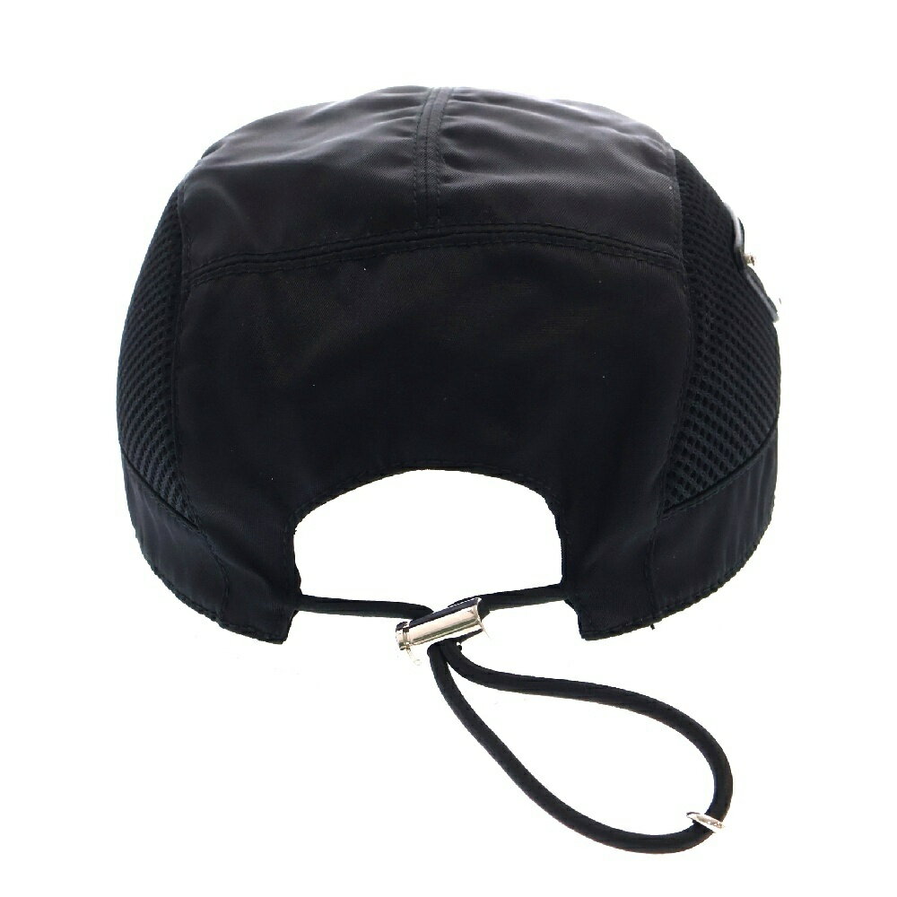 PRADA(プラダ) サイズ:S Mesh Panal Nylon Baseball cap 三角ロゴプレートメッシュパネルナイロンベースボールキャップ ブラック RN98339 CA34767【中古】【程度A】【カラーブラック】【取扱店舗BRING札幌店】