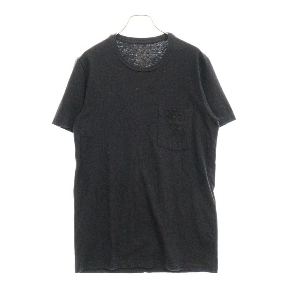 【CHROME HEARTS】 クロスパッチ 袖レザー 切替 長袖 カットソー 7124k010009-1.jpg