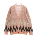WACKO MARIA(ワコマリア) サイズ:M 19AW ZIGZAG MOHAIR KNIT CARDIGAN ジグザグ モヘア ニットカーディガン ピンク...