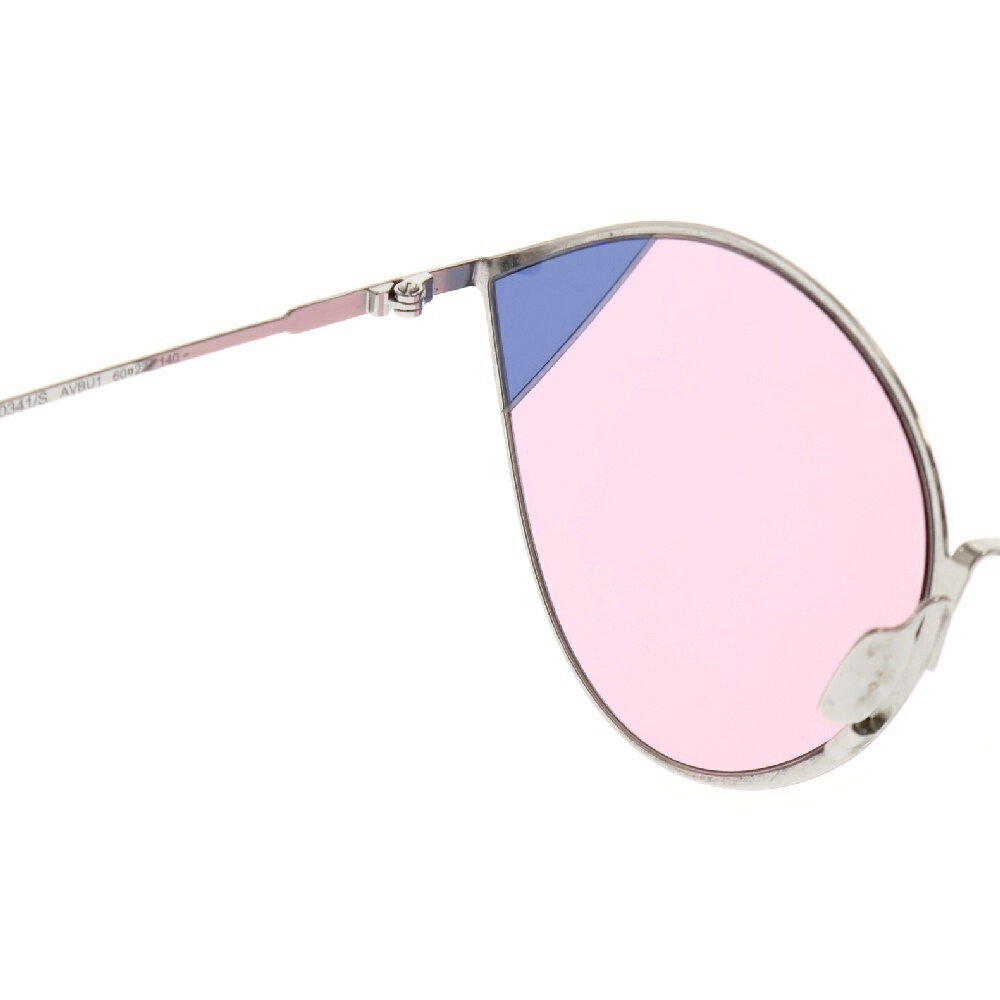 FENDI(フェンディ) サイズ:60□22 キャットアイ オーバル サングラス メガネ アイウェア FF0341/S AVBU1 シルバー/ピンク/パープル【中古】【程度B】【カラーシルバー】【オンライン限定商品】