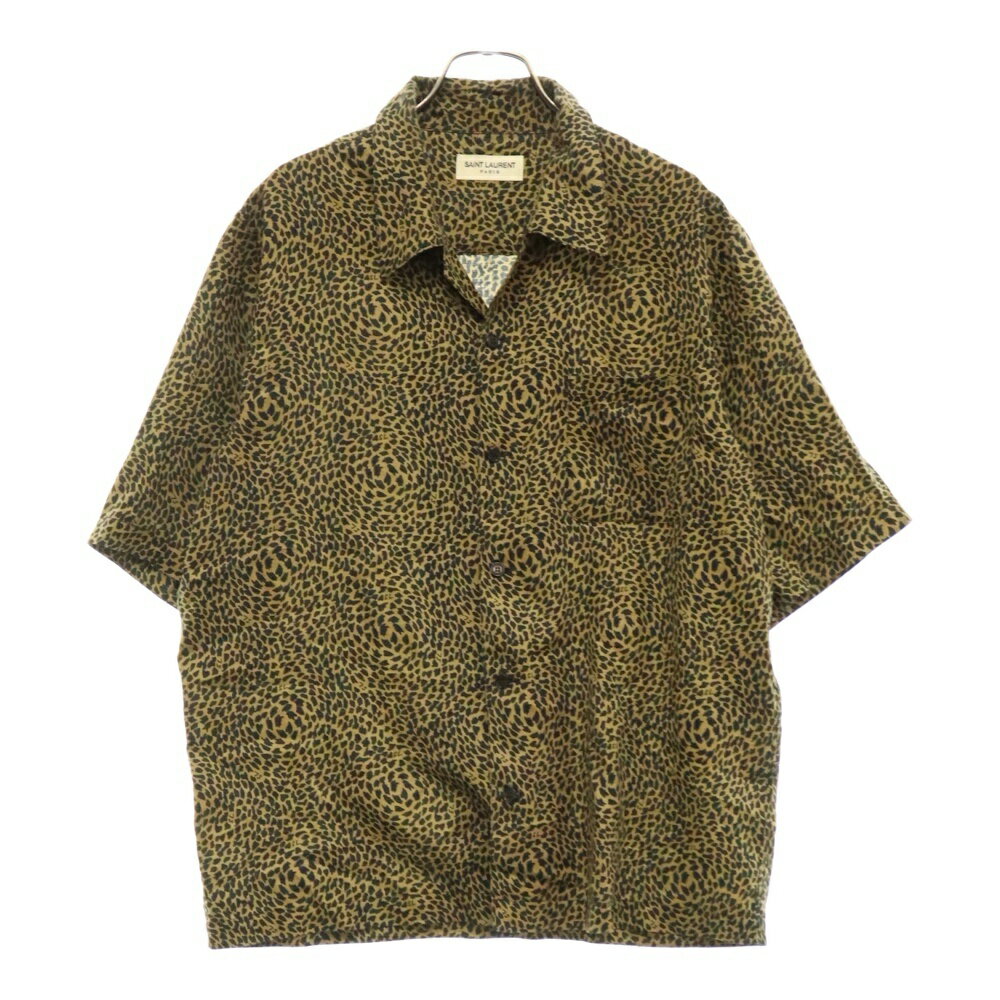 SAINT LAURENT 16ss レオパード柄 半袖シャツ エディ期 正規品 SAINT LAURENT 16ss レオパード柄 半袖シャツ エディ期 正規品