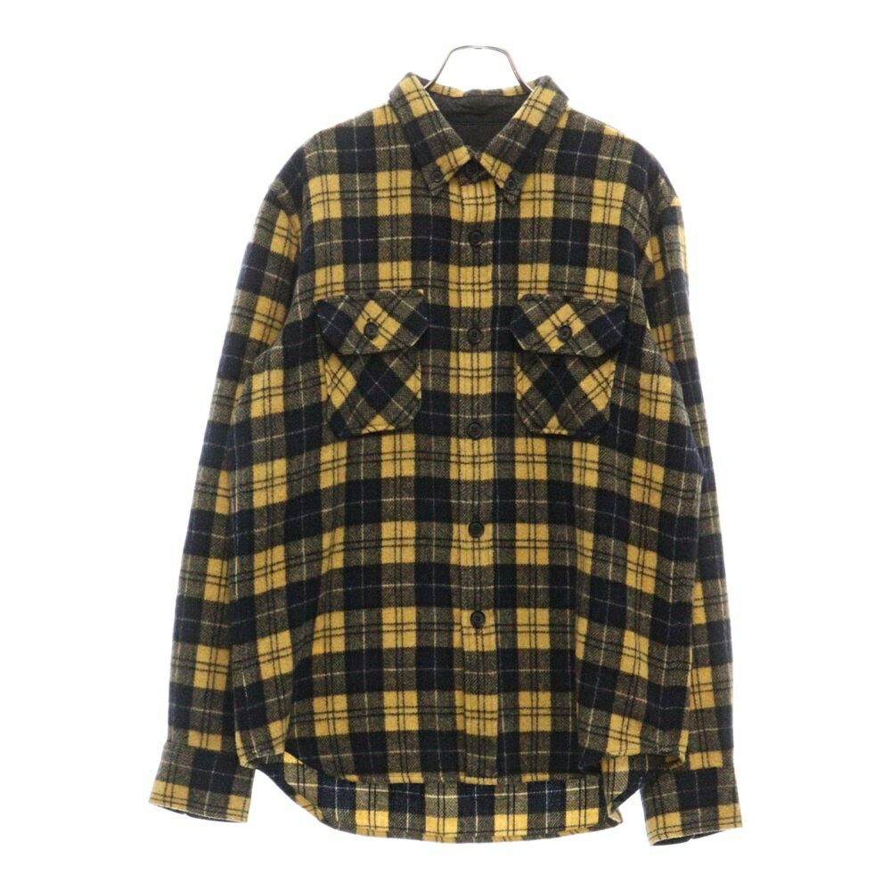 STUSSY(ステューシー) サイズ:XL FLANNEL CHECK BD ネルチェック シャツ ブルゾン イエロー【中古】【程度B】【カラーイエロー】【取扱店舗BRING福岡天神店】