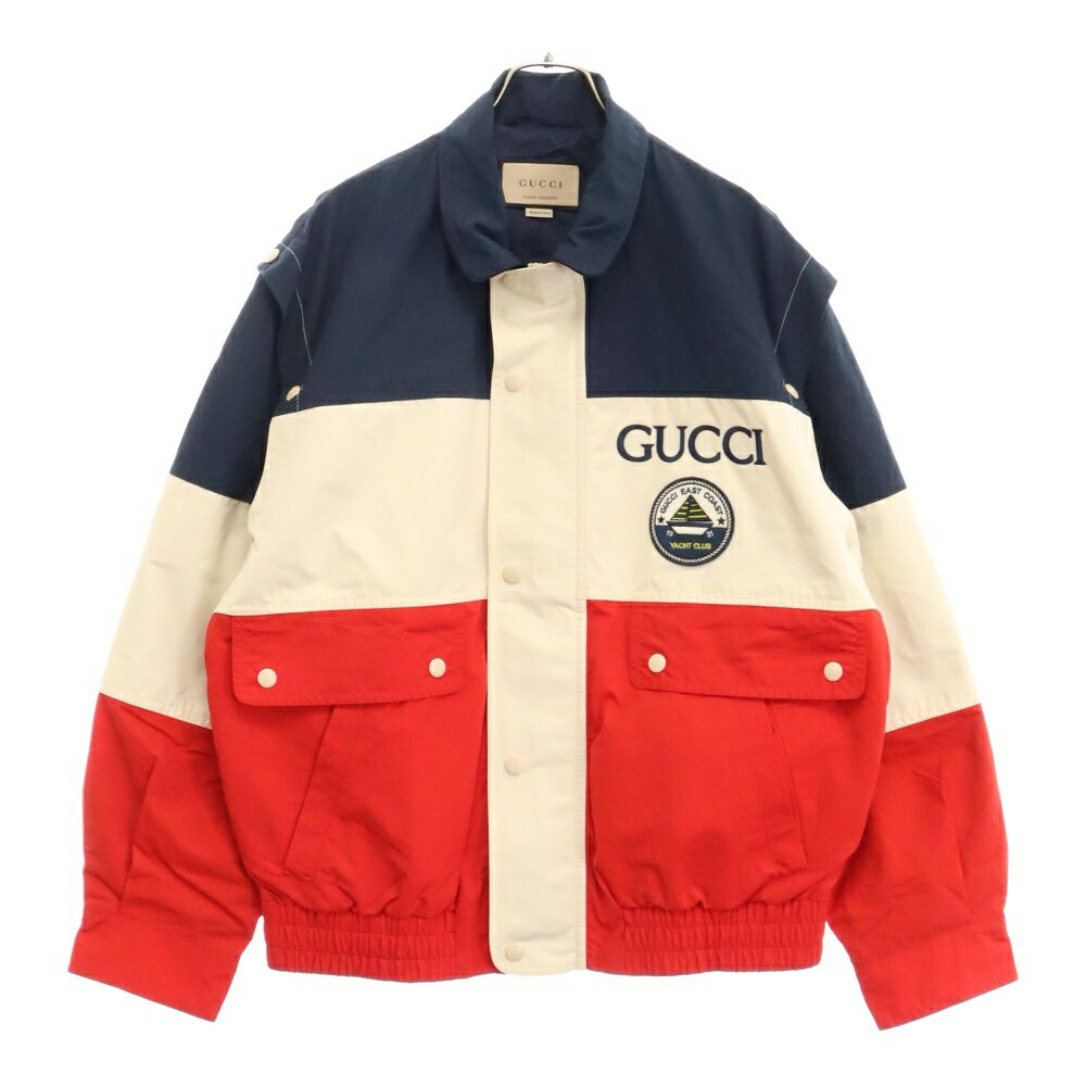 GUCCI(グッチ) サイズ:46 23SS Cotton blend jacket フロント刺繍ロゴ コットンブレンド ジャケット 739748 ZANFS 4020【中古】【程度A】【カラーマルチカラー】【取扱店舗原宿】