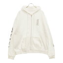 CHROME HEARTS(クロムハーツ) サイズ:L SWTSHRT HD ZIP 袖ロゴバックプリントジップアップパーカー ホワイト【中古】【程度A】【カラーホワイト】【取扱店舗BRING福岡天神店】