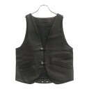 CHROME HEARTS(クロムハーツ) サイズ:S CLASSC 2B LTHR クラシック クロスボール レザーベスト ブラック【中古】【程度B】【カラー...