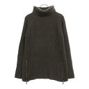 CHROME HEARTS(クロムハーツ) サイズ:XS CHクロスパッチ付き カシミア サイドダガージップ タートルネックニット グレー【中古】【程度B】【カ...