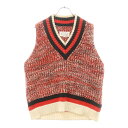 Maison Margiela 10(メゾン マルジェラ) サイズ:S 19SS V Neck Knit Vest Vネック ウールニットベスト レッド S50...