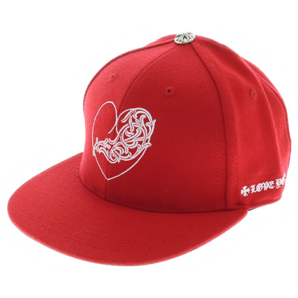 CHROME HEARTS(クロムハーツ) サイズ:7 1/4 CH HAT ハートロゴ刺繍ベースボールキャップ帽子 レッド【新古品/中古】【程度S】【カラーレッド】【取扱店舗BRING梅田茶屋町店】