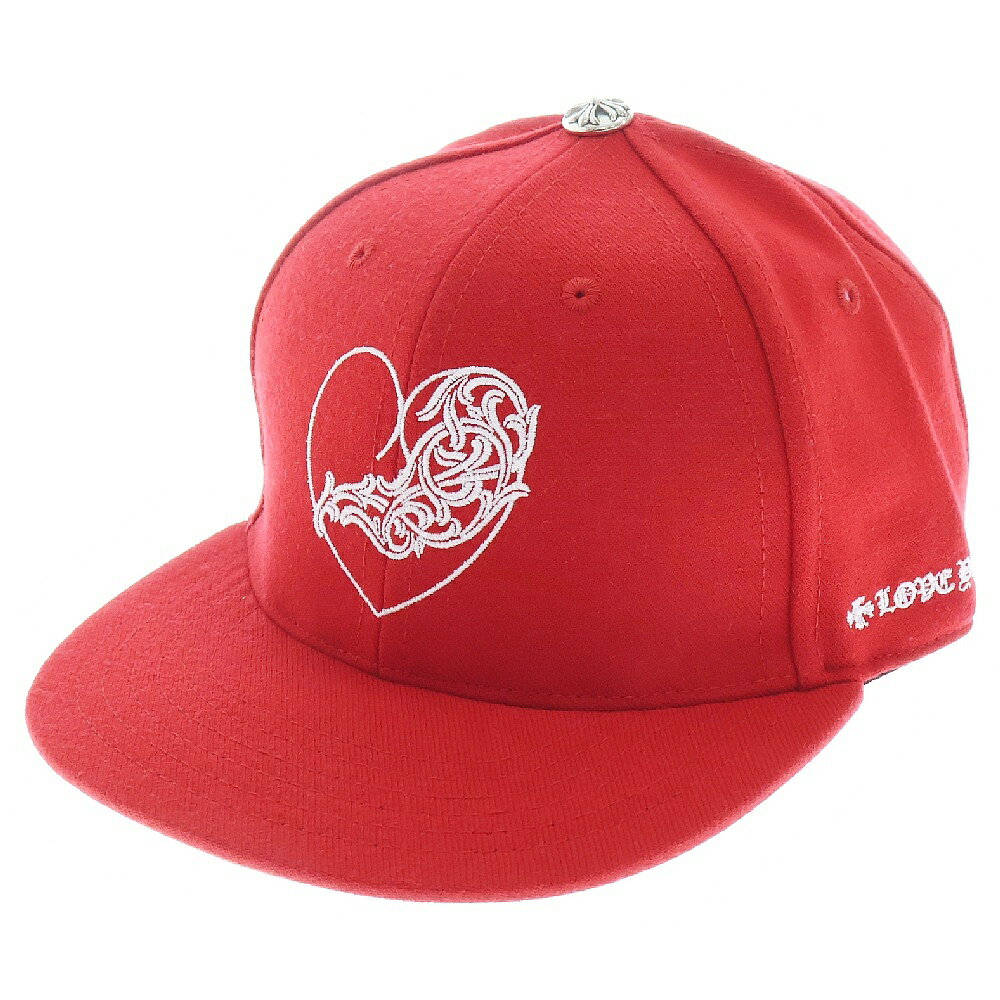 CHROME HEARTS(クロムハーツ) サイズ:7.5 CH HAT ハートロゴ刺繍ベースボールキャップ帽子 レッド【新古品/中古】【程度S】【カラーレッド...