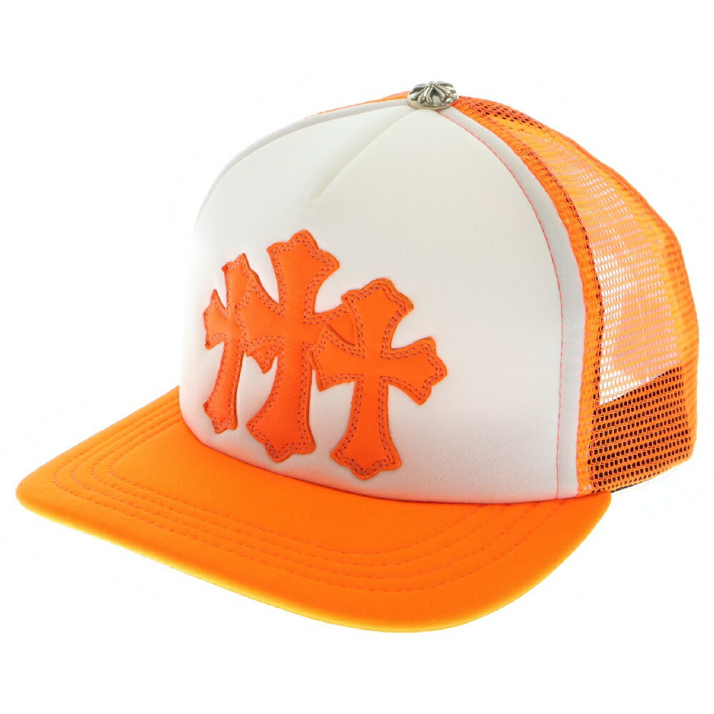 CHROME HEARTS(クロムハーツ) サイズ:OS CRS PATCH Trucker Cap クロスパッチ メッシュトラッカー キャップ オレンジ【新古...